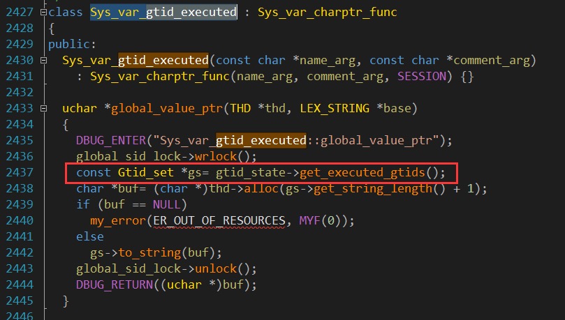 5.7 select @@global.gtid_executed